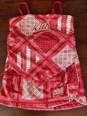 Girls Kith Red Bandana Patchwork Tank Top & skirt set. Pristine condition